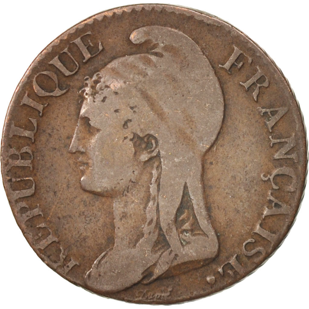 Münze, Frankreich, Dupré, 5 Centimes, 1795, Paris, S+, Bronze, KM:635.1