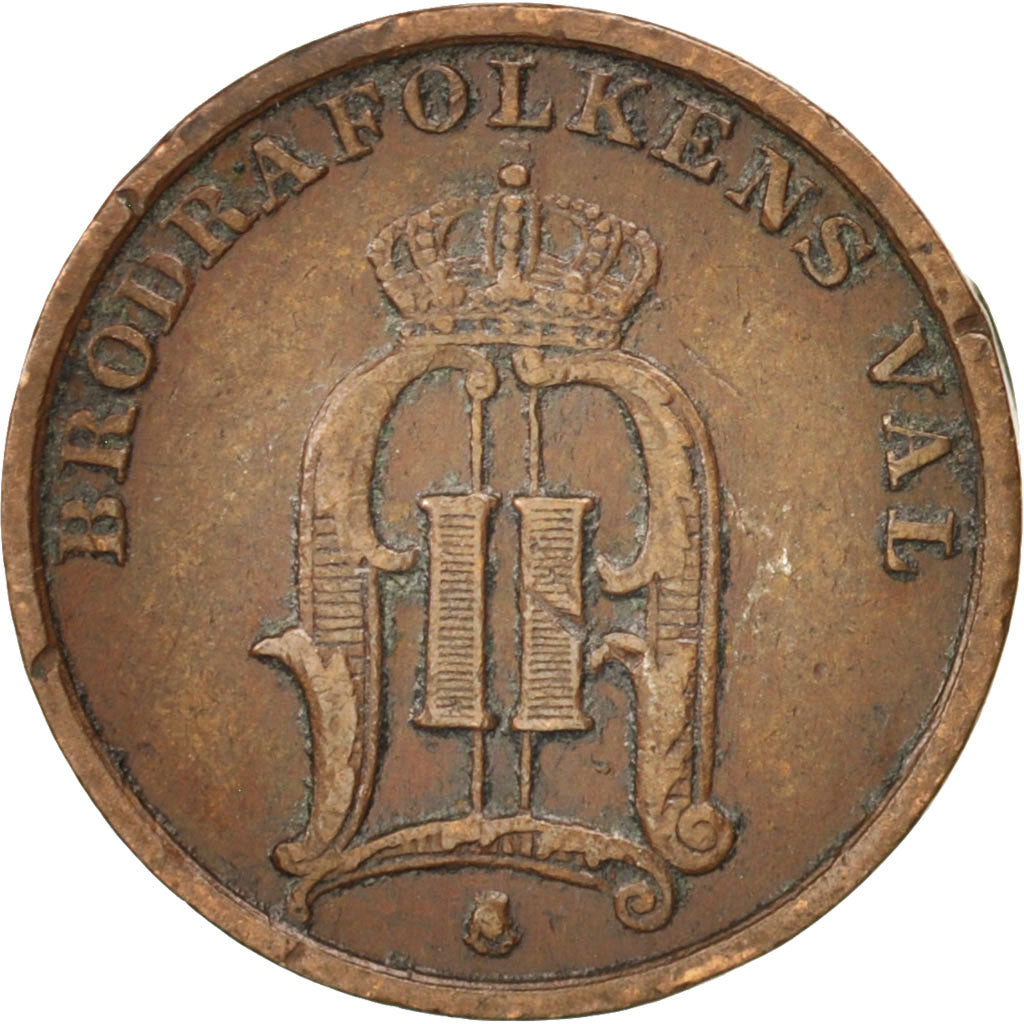 Moneda, Suecia, Oscar II, Ore, 1897, MBC, Bronce, KM:750