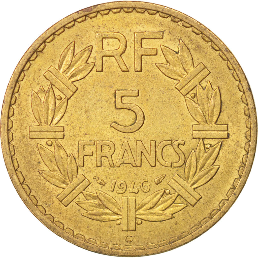 Munten, Frankrijk, Lavrillier, 5 Francs, 1946, Castelsarrasin, PR