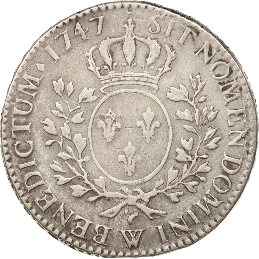 France, Louis XV, 1/2 Écu au bandeau, 1747, Lille, EF(40-45), Silver, KM:516.21