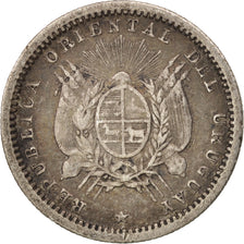 Uruguay, 10 Centesimos, 1877, VF(30-35), Silber, KM:14