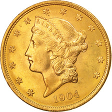 États-Unis, Liberty Head, $20, 1904, Philadelphia, SPL, KM:74.3