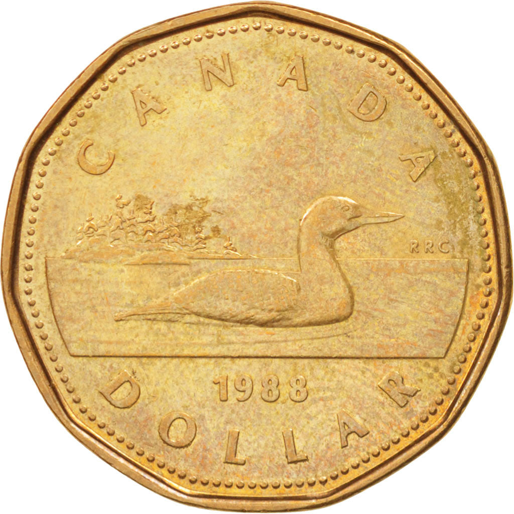 Coin, Canada, Elizabeth II, Dollar, 1988, Royal Canadian Mint, Ottawa