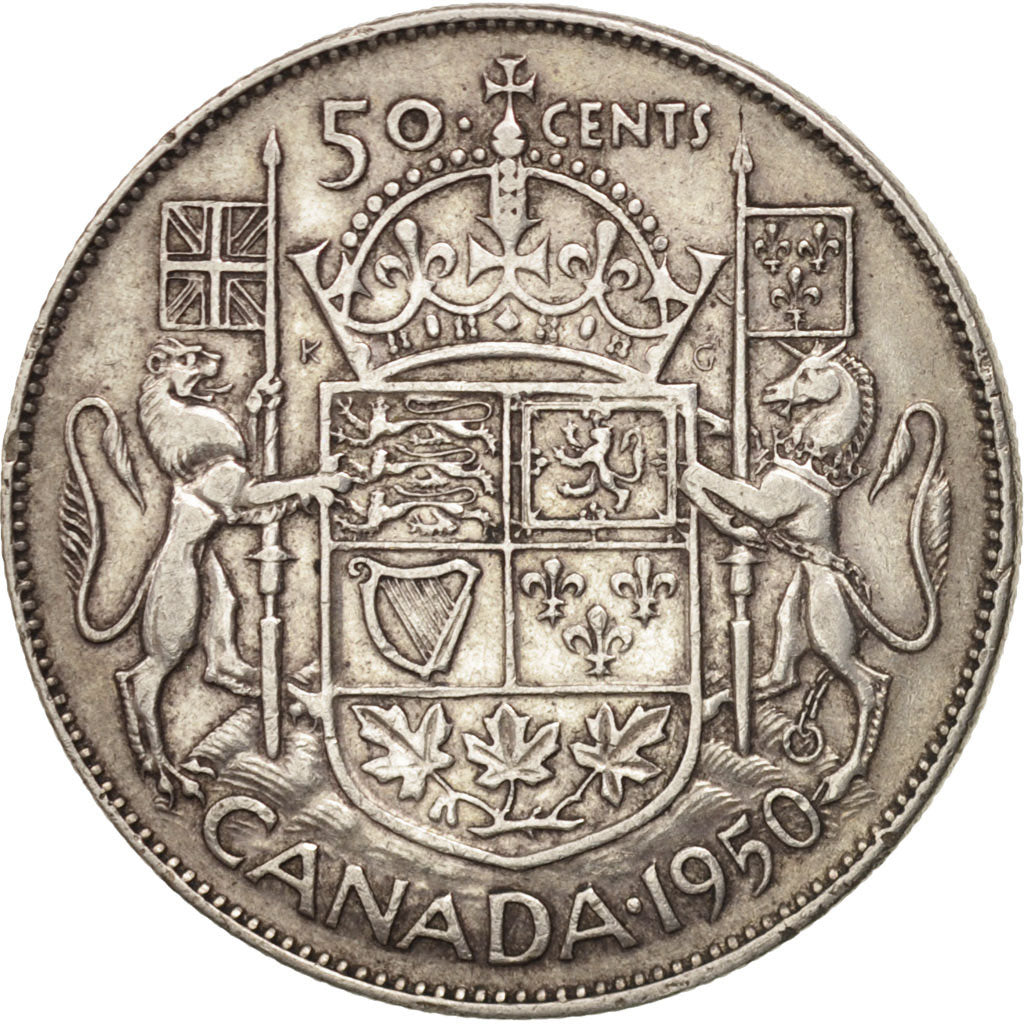 Canada, George VI, 50 Cents, 1950, Ottawa, EF(40-45), Silver, KM:45