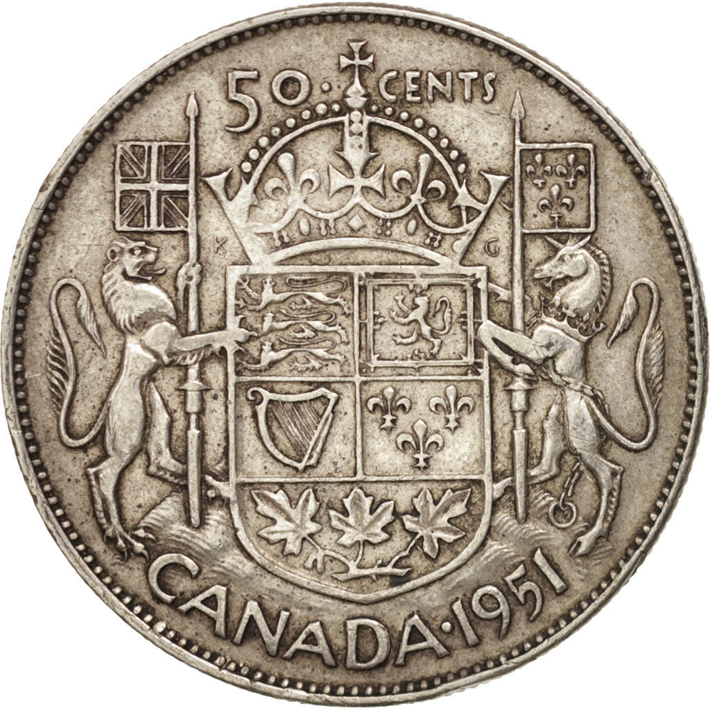 Canada, George VI, 50 Cents, 1951, Royal Canadian Mint, Ottawa, BB, Argento,...