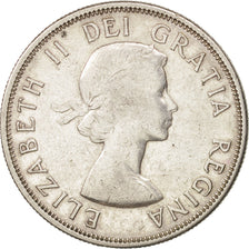 Canada, Elizabeth II, 50 Cents, 1957, Ottawa, EF(40-45), Silver, KM:53