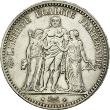 Moneda, Francia, Hercule, 5 Francs, 1849, Strasbourg, MBC+, Plata, KM:756.2