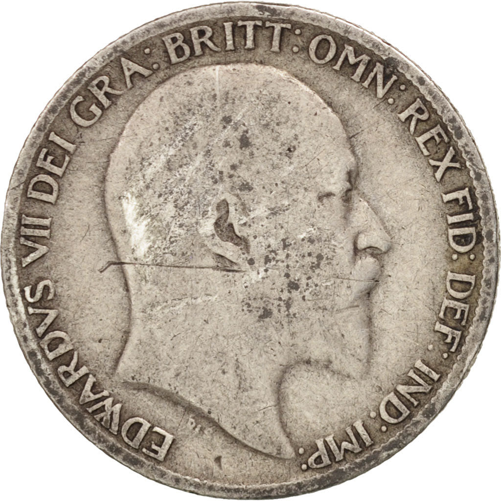 Great Britain, Edward VII, 6 Pence, 1906, F(12-15), Silver, KM:799