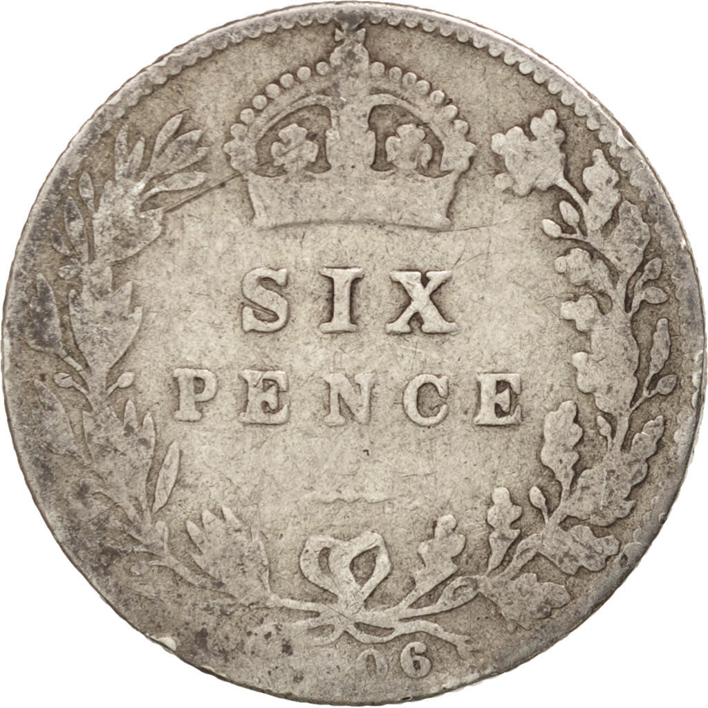 Great Britain, Edward VII, 6 Pence, 1906, F(12-15), Silver, KM:799