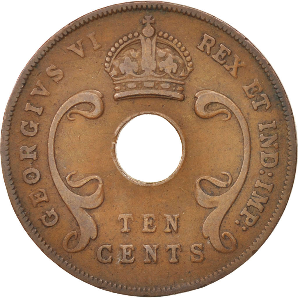 EAST AFRICA, George VI, 10 Cents, 1941, TTB, Bronze, KM:26.1