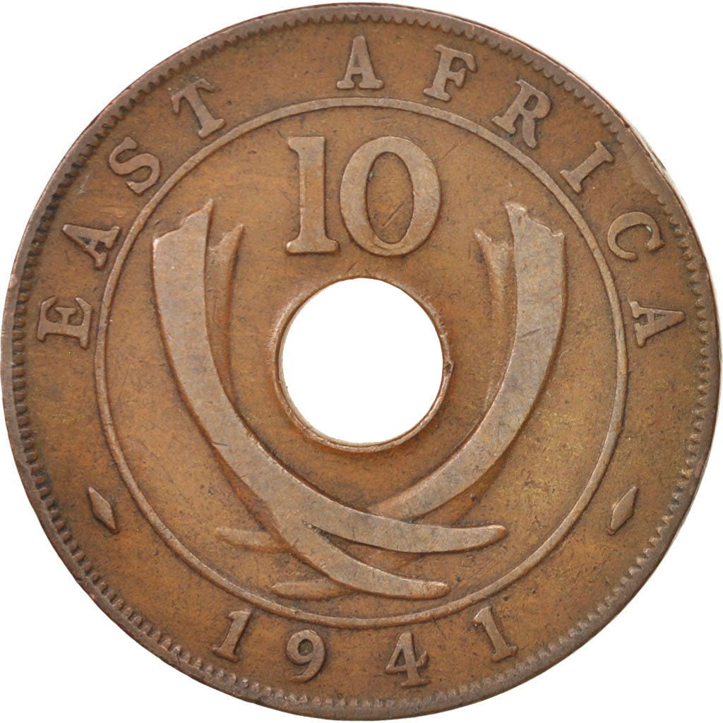 EAST AFRICA, George VI, 10 Cents, 1941, TTB, Bronze, KM:26.1
