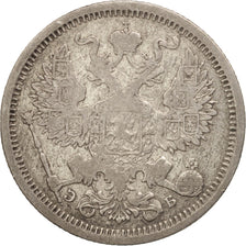 Russia, Nicholas II, 20 Kopeks, 1907, St. Petersburg, VF(20-25), KM:22a.1