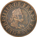 France, Henri IV, Double Tournois, 1598, Paris, VF(30-35), Copper, CGKL:222