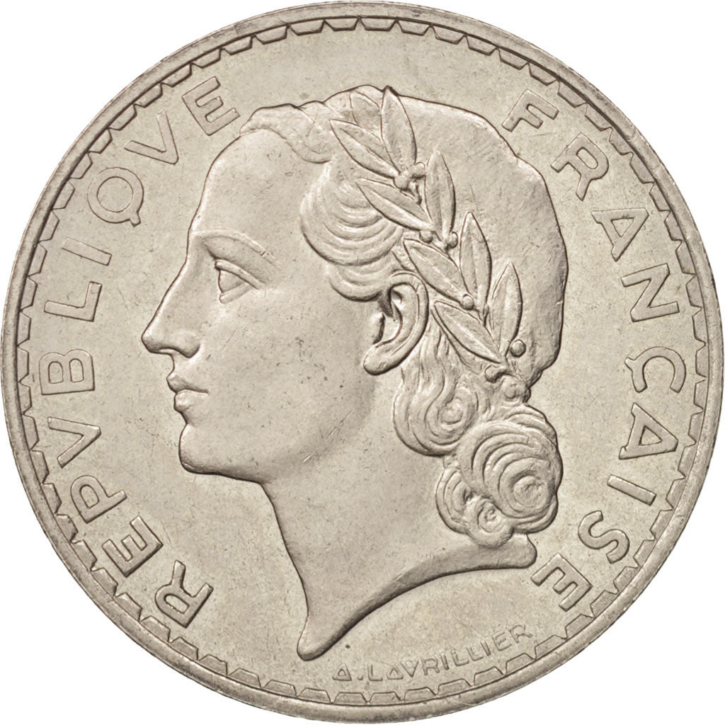 France, Lavrillier, Essai 5 Francs, 1933, MS(64), Nickel, KM:E65, Gadoury:760
