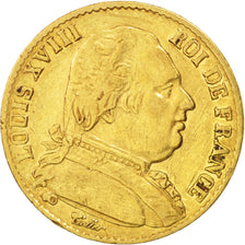 Francia, Louis XVIII, Louis XVIII, 20 Francs, 1814, Paris, BB, Oro, KM:706.1,...