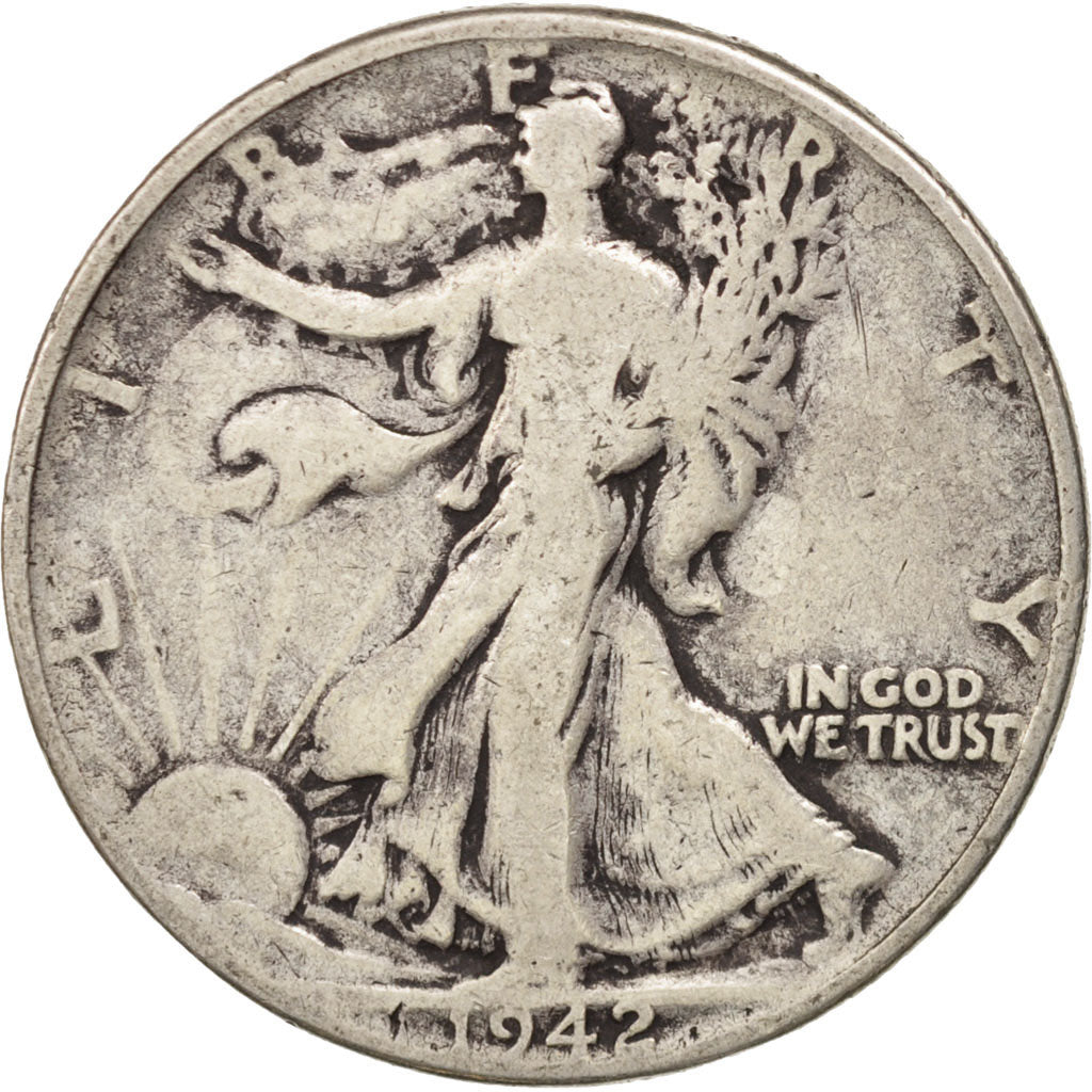 États-Unis, Walking Liberty Half Dollar, 1942, Philadelphia, TB, KM:142