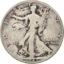 États-Unis, Walking Liberty Half Dollar, 1942, Philadelphia, TB, KM:142