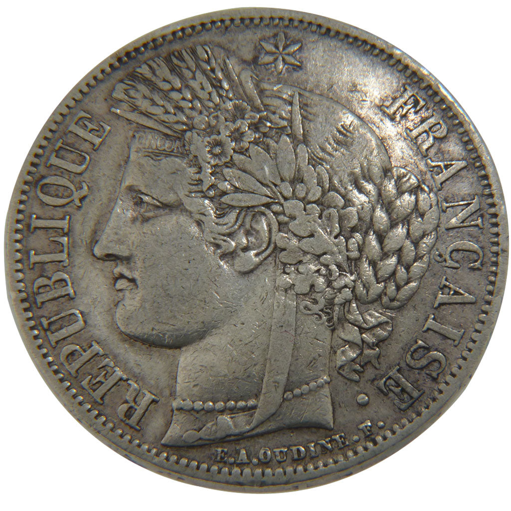 FRANCE, Cérès, 5 Francs, 1849, Paris, KM #761.1, EF(40-45), Silver, Gadoury #719