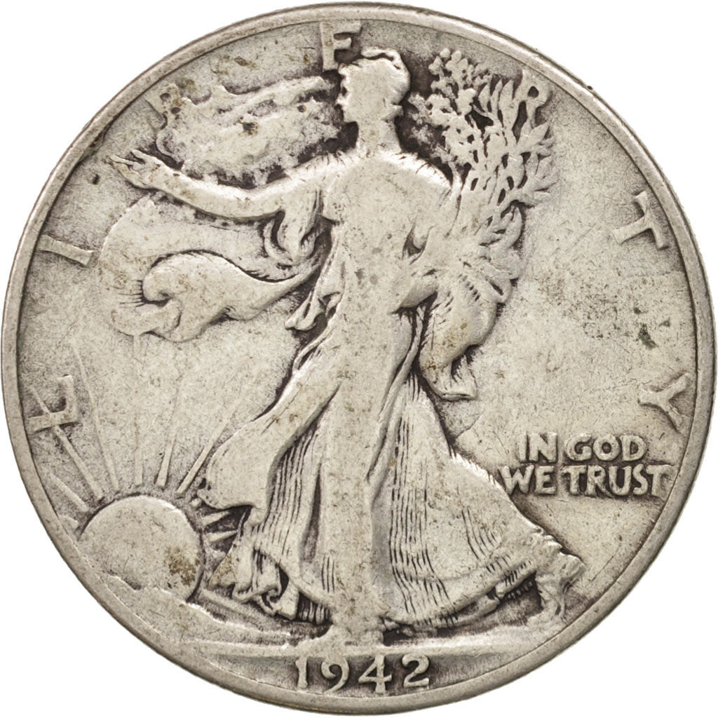 États-Unis, Walking Liberty Half Dollar, 1942, Philadelphia, TB, KM:142