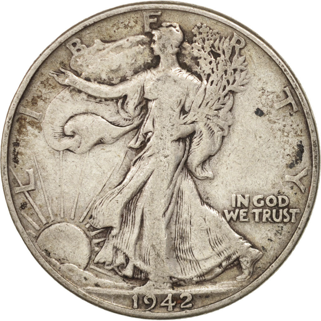 United States, Walking Liberty Half Dollar, 1942, Philadelphia, VF(20-25),KM:142