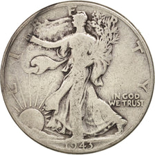 Vereinigte Staaten, Walking Liberty Half Dollar, 1943, Philadelphia, VF(20-25)