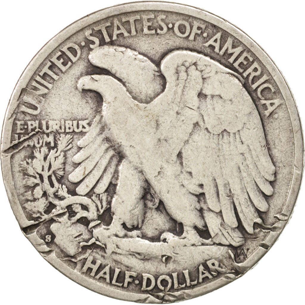 United States, Walking Liberty Half Dollar, 1943, San Francisco, VF(20-25)