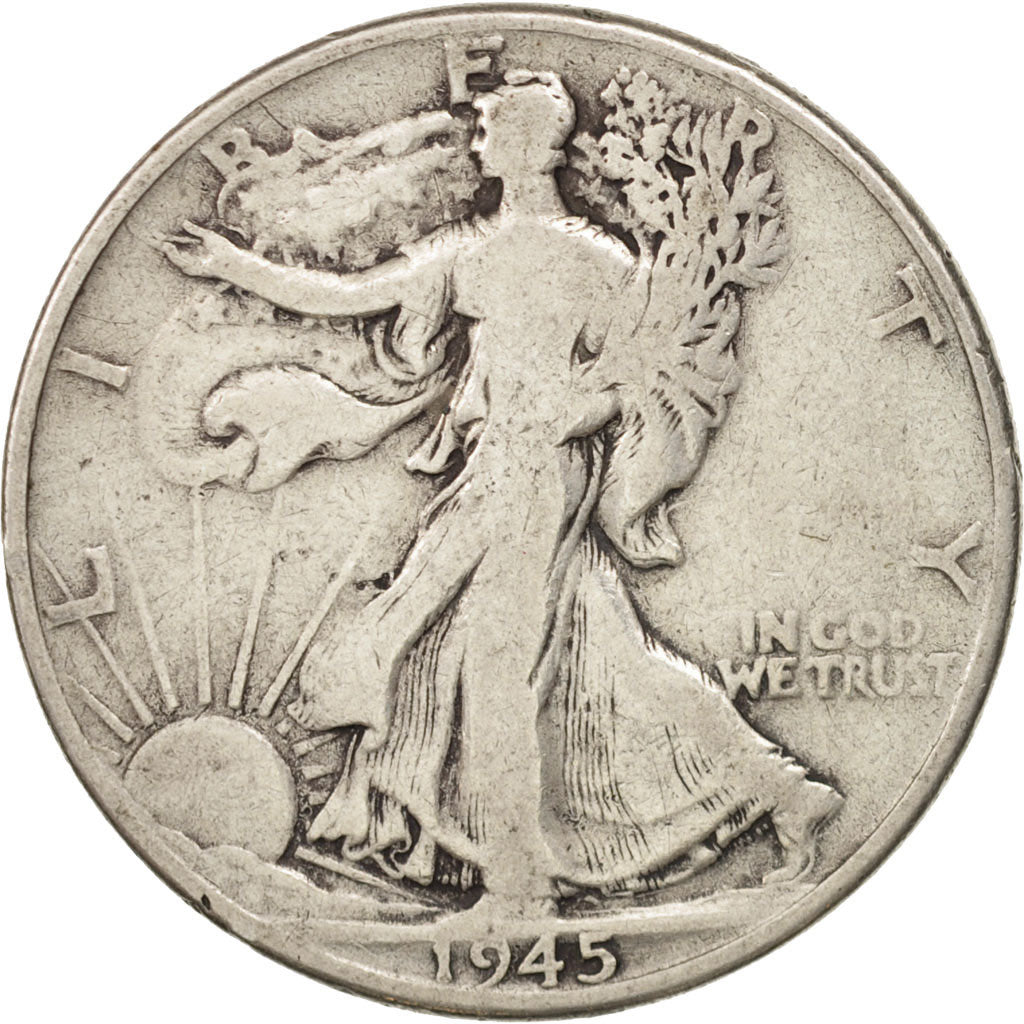 United States, Walking Liberty Half Dollar, 1945, Philadelphia, VF(20-25),KM:142