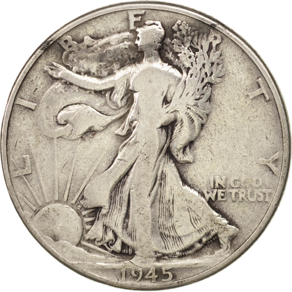 United States, Walking Liberty Half Dollar, 1945, Philadelphia, VF(20-25),KM:142