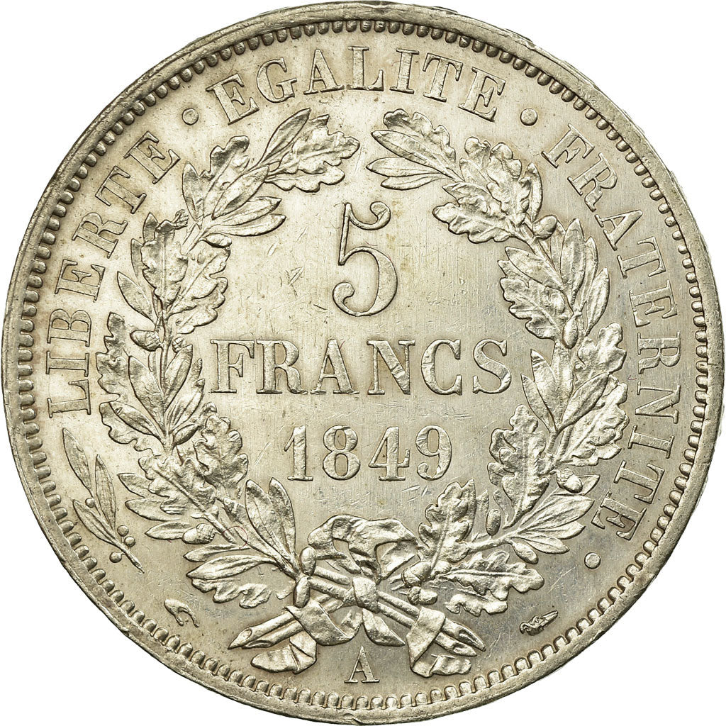 Coin, France, Cérès, 5 Francs, 1849, Paris, AU(55-58), Silver, KM:761.1