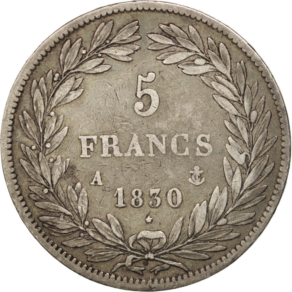 Coin, France, Louis-Philippe, 5 Francs, 1830, Paris, EF(40-45), Silver