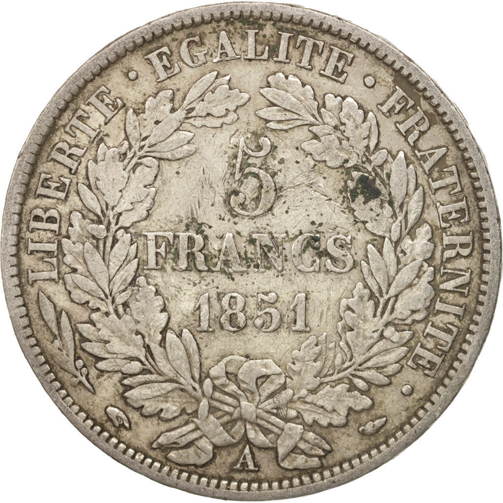 France, Cérès, 5 Francs, 1851, Paris, EF(40-45), Silver, KM:761.1, Gadoury:719