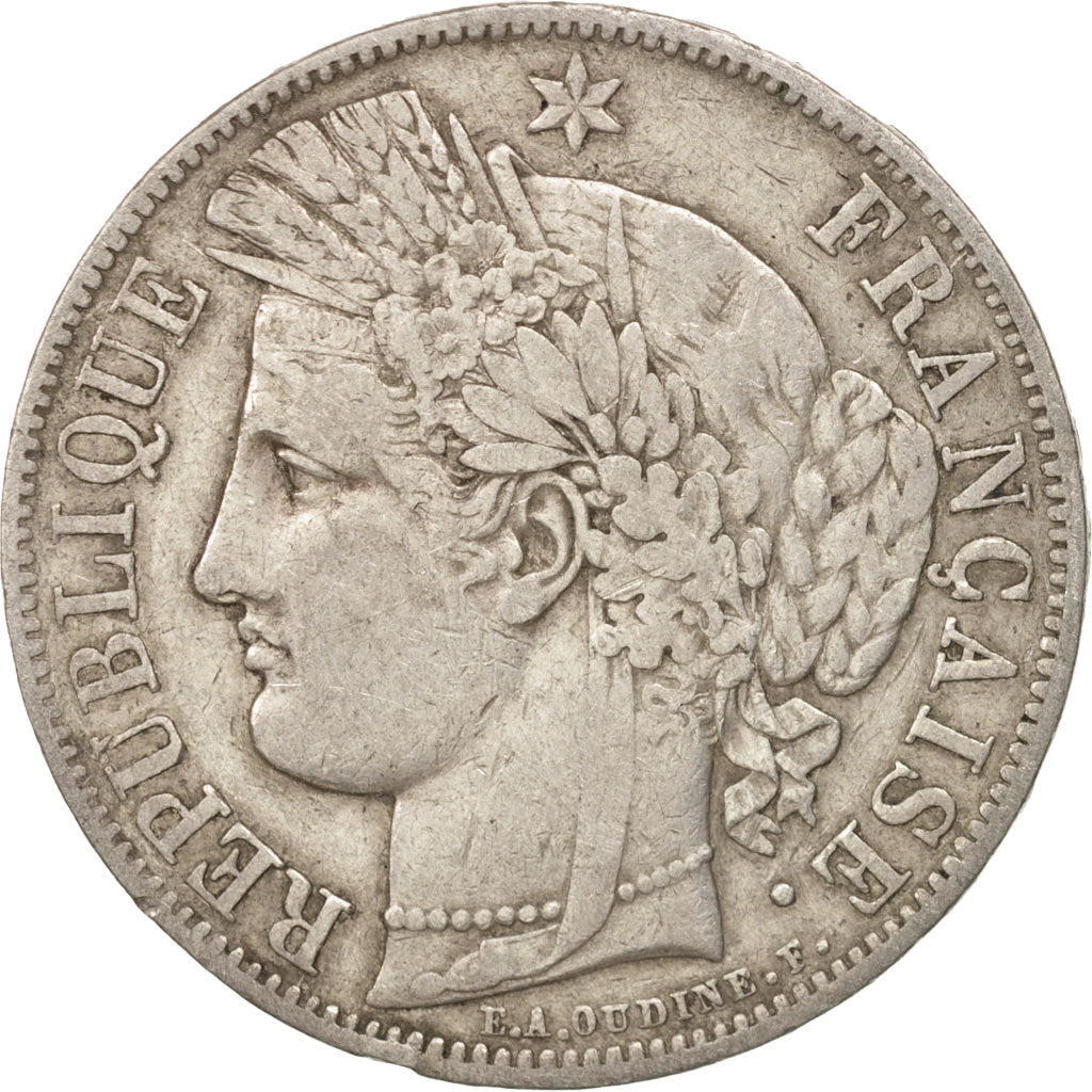Coin, France, Cérès, 5 Francs, 1850, Strasbourg, EF(40-45), Silver, KM:761.2