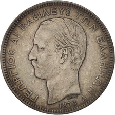 Greece, George I, 5 Drachmai, 1876, Paris, VF(20-25), Silver, KM:46