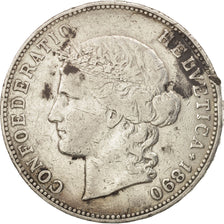 Switzerland, 5 Francs, 1890, Bern, VF(20-25), Silver, KM:34