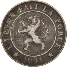 Belgium, Leopold II, 10 Centimes, 1894, EF(40-45), Copper-nickel, KM:42