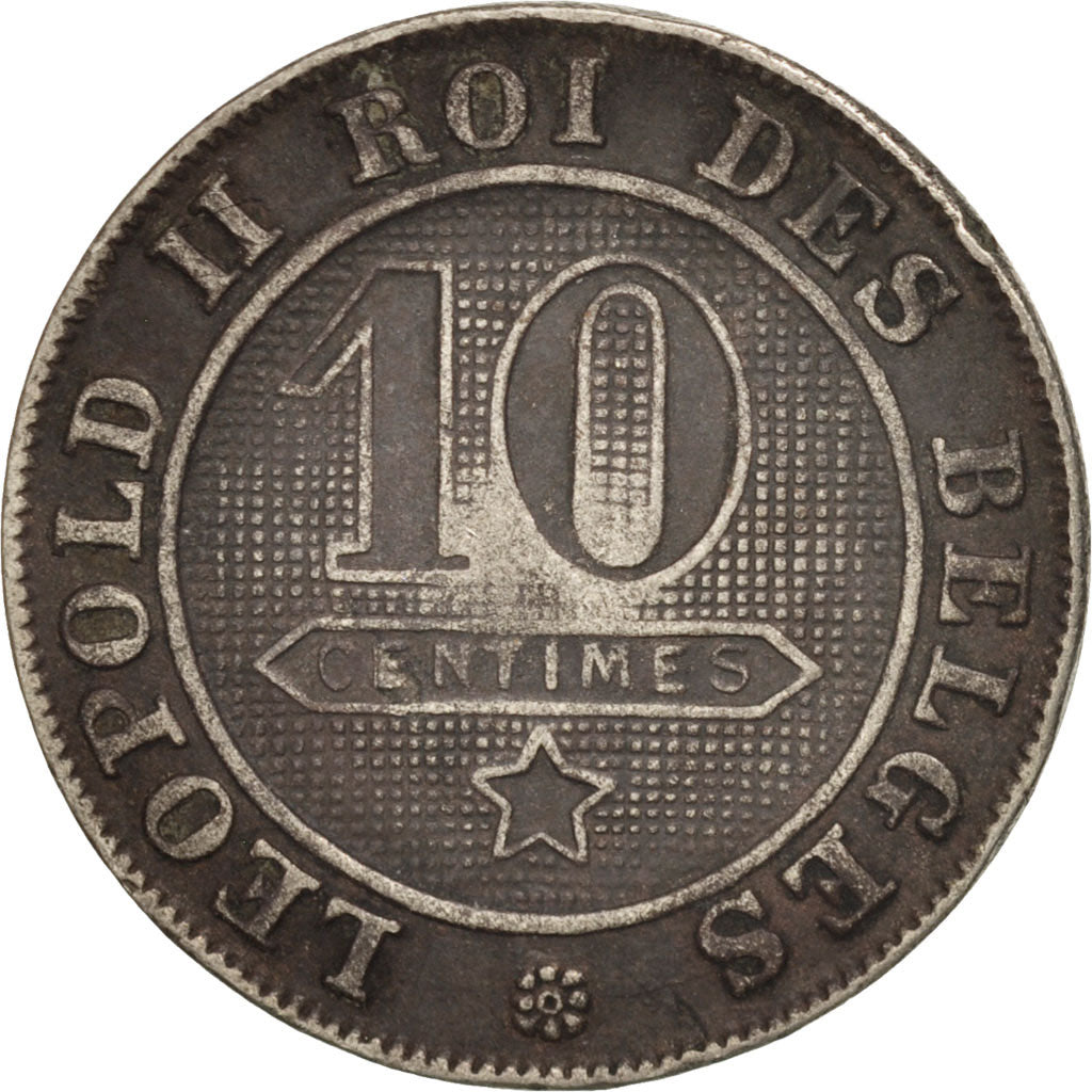 Belgium, Leopold II, 10 Centimes, 1894, EF(40-45), Copper-nickel, KM:42