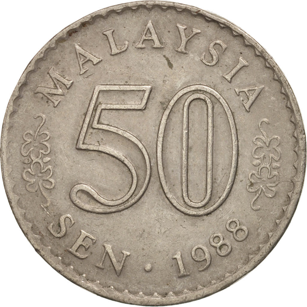 Coin, Malaysia, 50 Sen, 1988, Franklin Mint, EF(40-45), Copper-nickel, KM:5.3