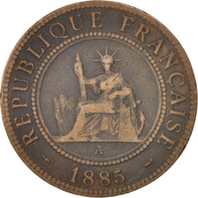 FRENCH INDO-CHINA, Cent, 1885, Paris, VF(20-25), Bronze, KM:1, Lecompte:37