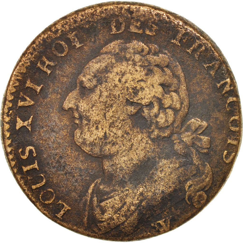 Moneta, Francia, 12 deniers françois, 12 Deniers, 1792, Lille, MB, Bronzo