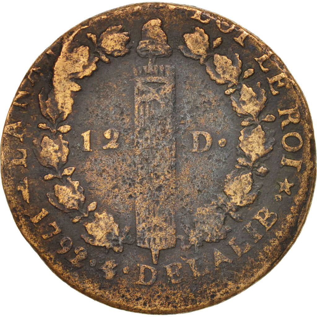 Moneta, Francia, 12 deniers françois, 12 Deniers, 1792, Lille, MB, Bronzo