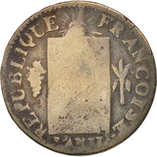 France, Sol aux balances françoise, 1793, Lille, VG(8-10), Bronze, KM:619.12