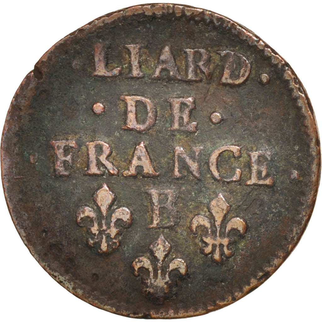 France, Louis XIV, Liard de France, 1656, Pont-de-l'Arche, VF(20-25), KM:192.2
