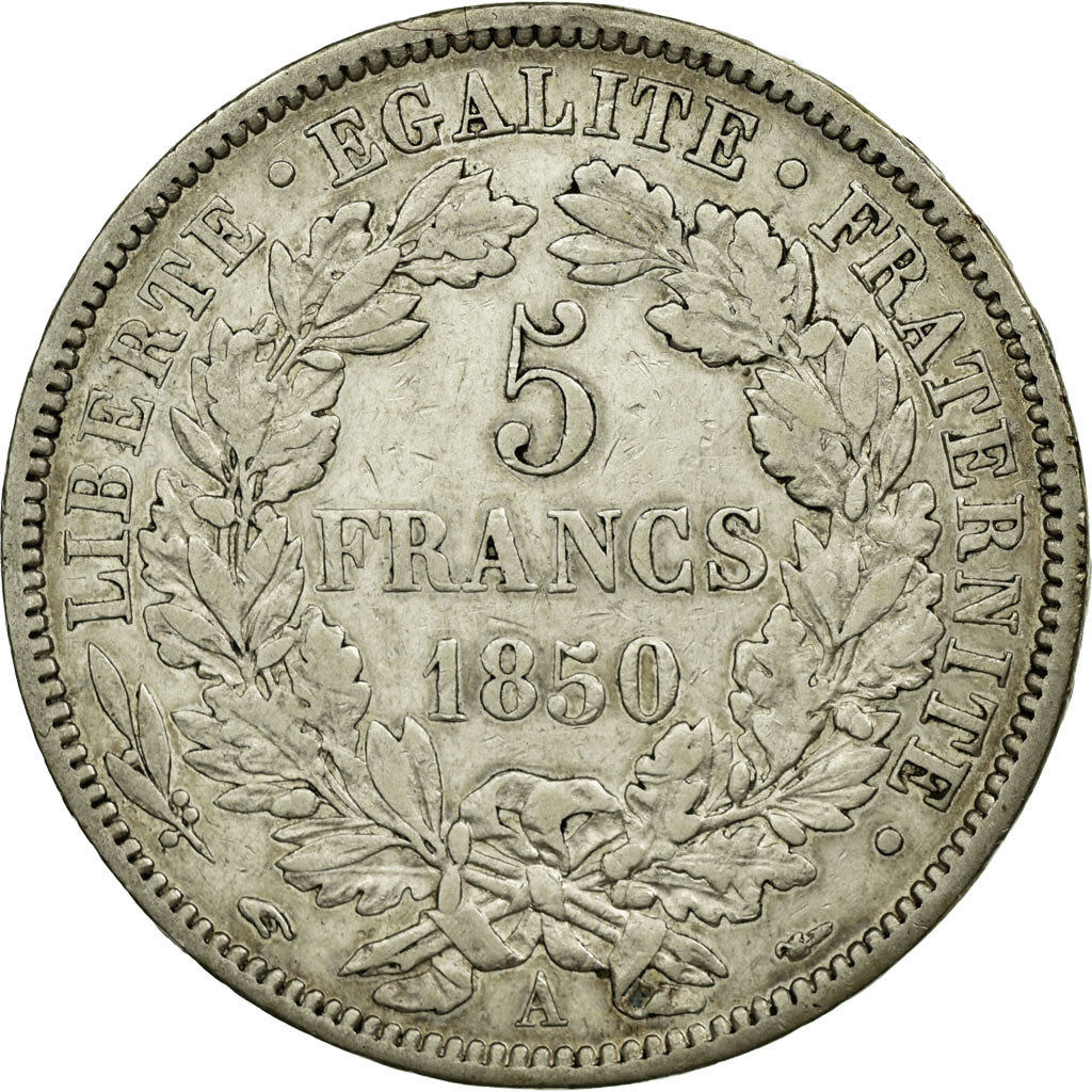 Coin, France, Cérès, 5 Francs, 1850, Paris, EF(40-45), Silver, Gadoury:719