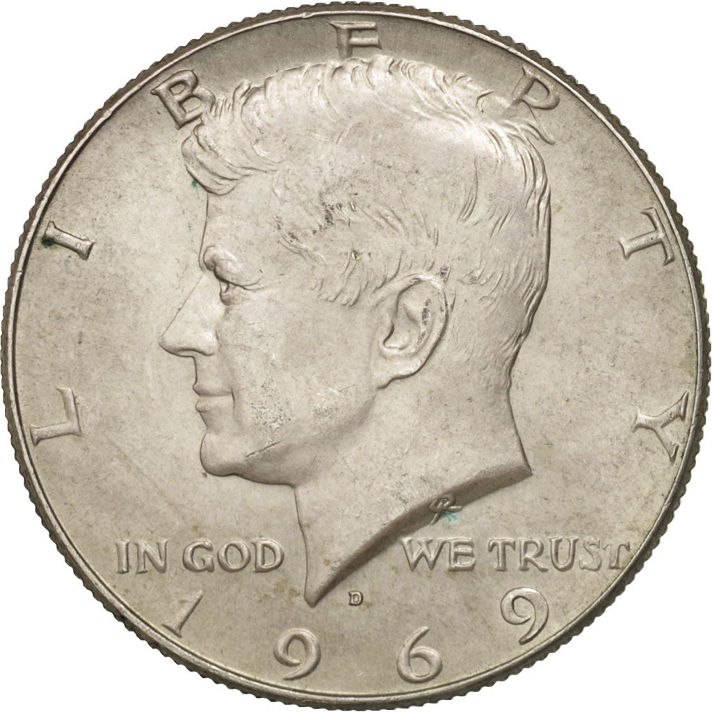 United States, Kennedy Half Dollar, 1969, Denver, AU(55-58), Silver, KM:202a