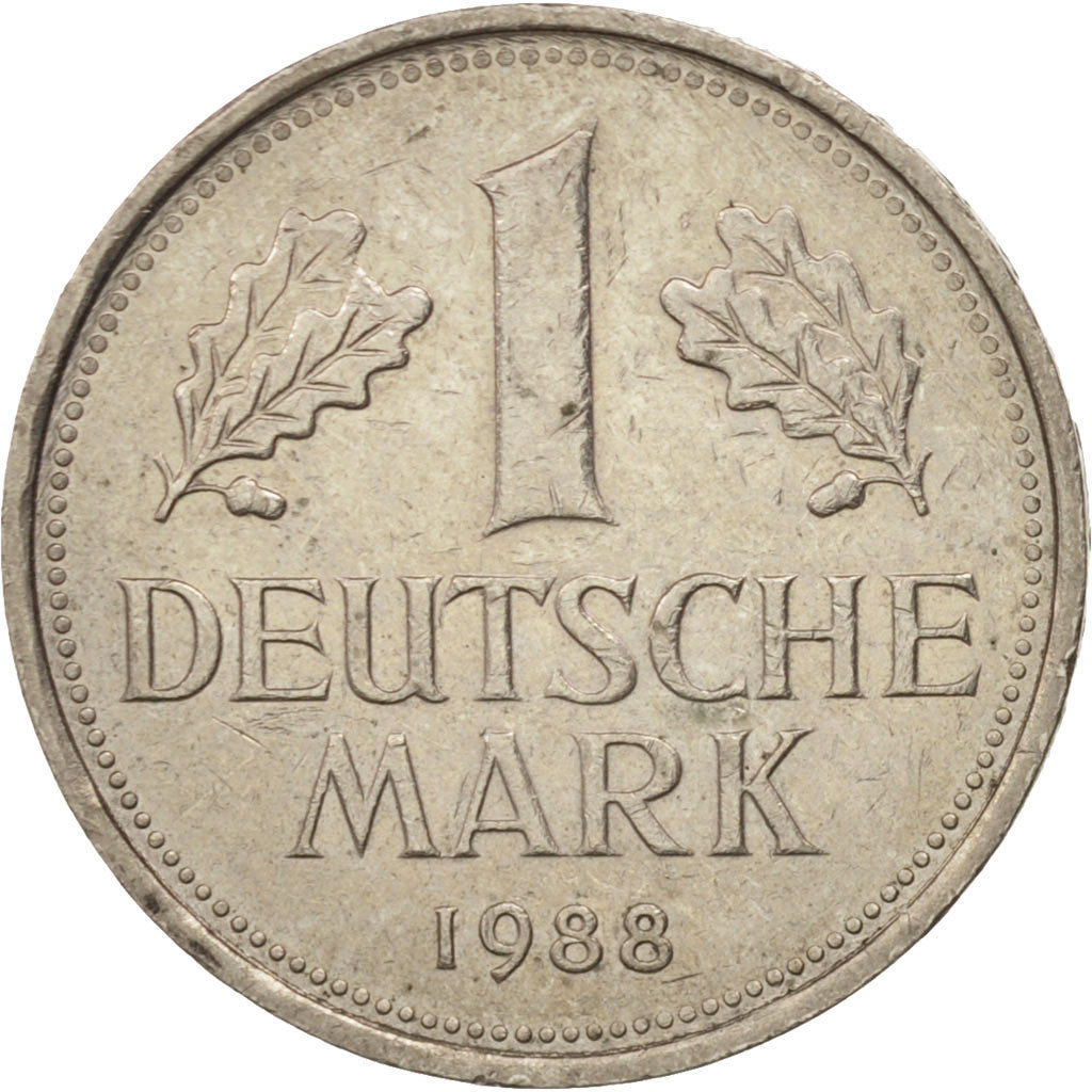 Moneda, ALEMANIA - REPÚBLICA FEDERAL, Mark, 1988, Stuttgart, MBC+, Cobre -