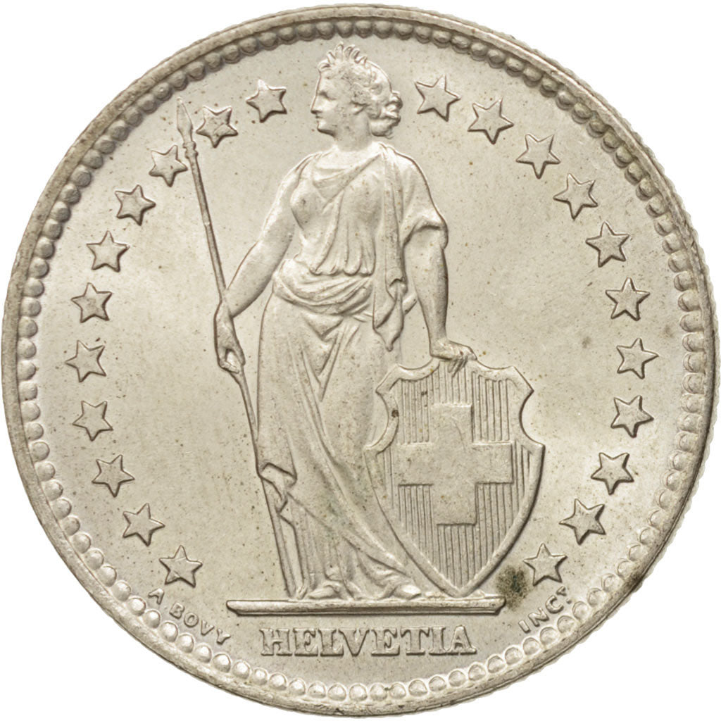 Coin, Switzerland, 2 Francs, 1963, Bern, MS(63), Silver, KM:21
