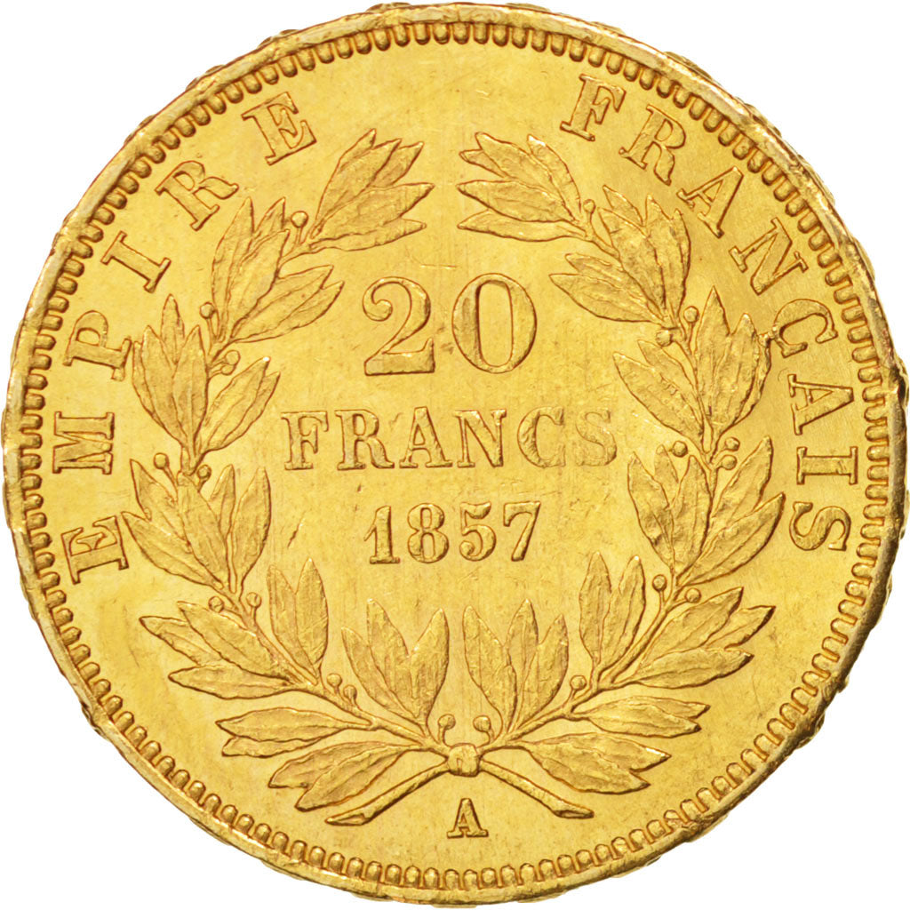 Munten, Frankrijk, Napoleon III, Napoléon III, 20 Francs, 1857, Paris, ZF+