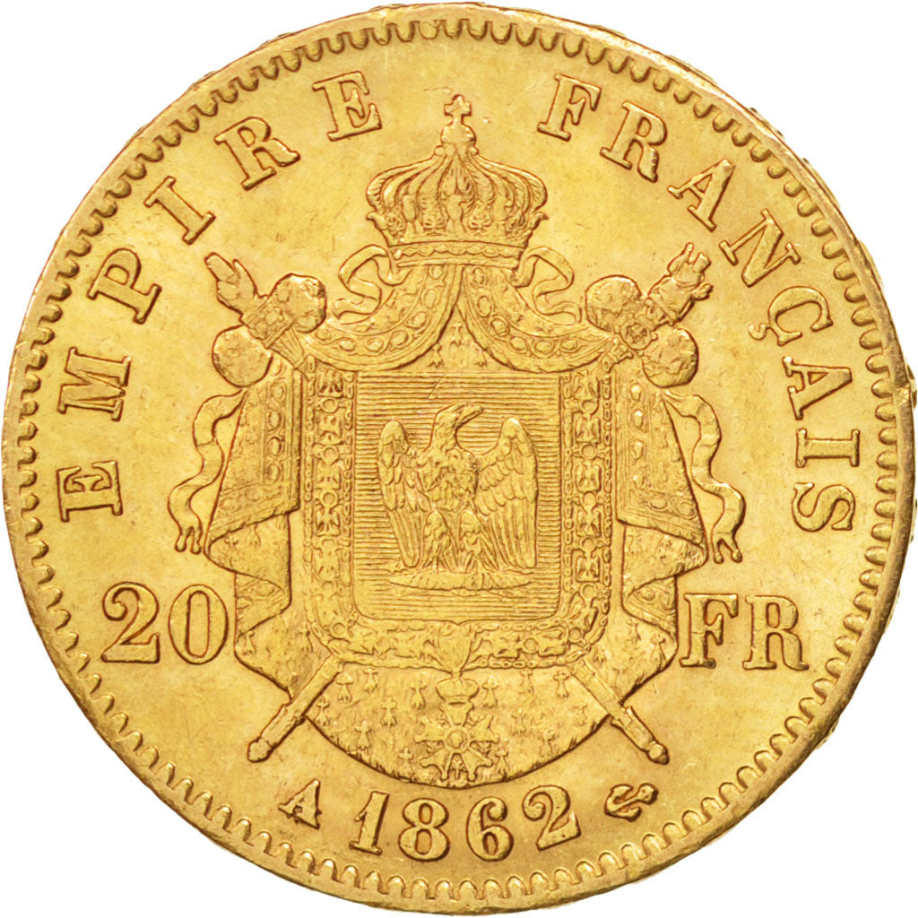 France, Napoleon III, 20 Francs, 1862, Paris, TTB+, Or, Gadoury:1062