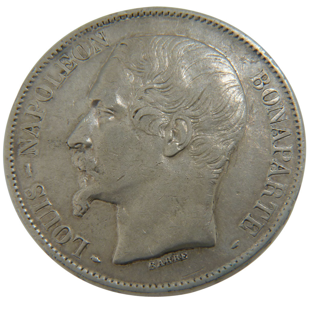 FRANCE, 5 Francs, 1852, Paris, EF(40-45), Silver, Gadoury #726, 24.90