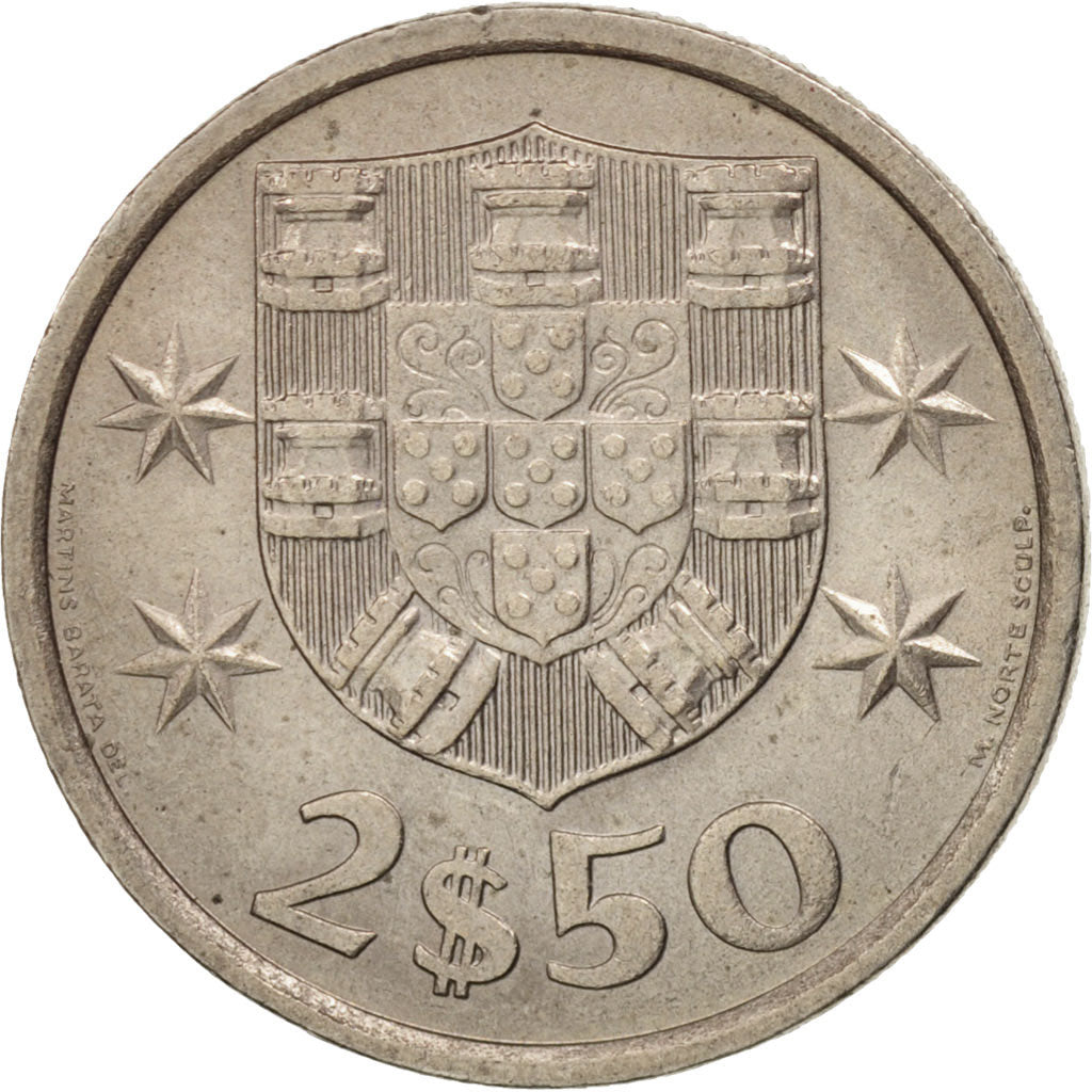 Coin, Portugal, 2-1/2 Escudos, 1980, MS(60-62), Copper-nickel, KM:590